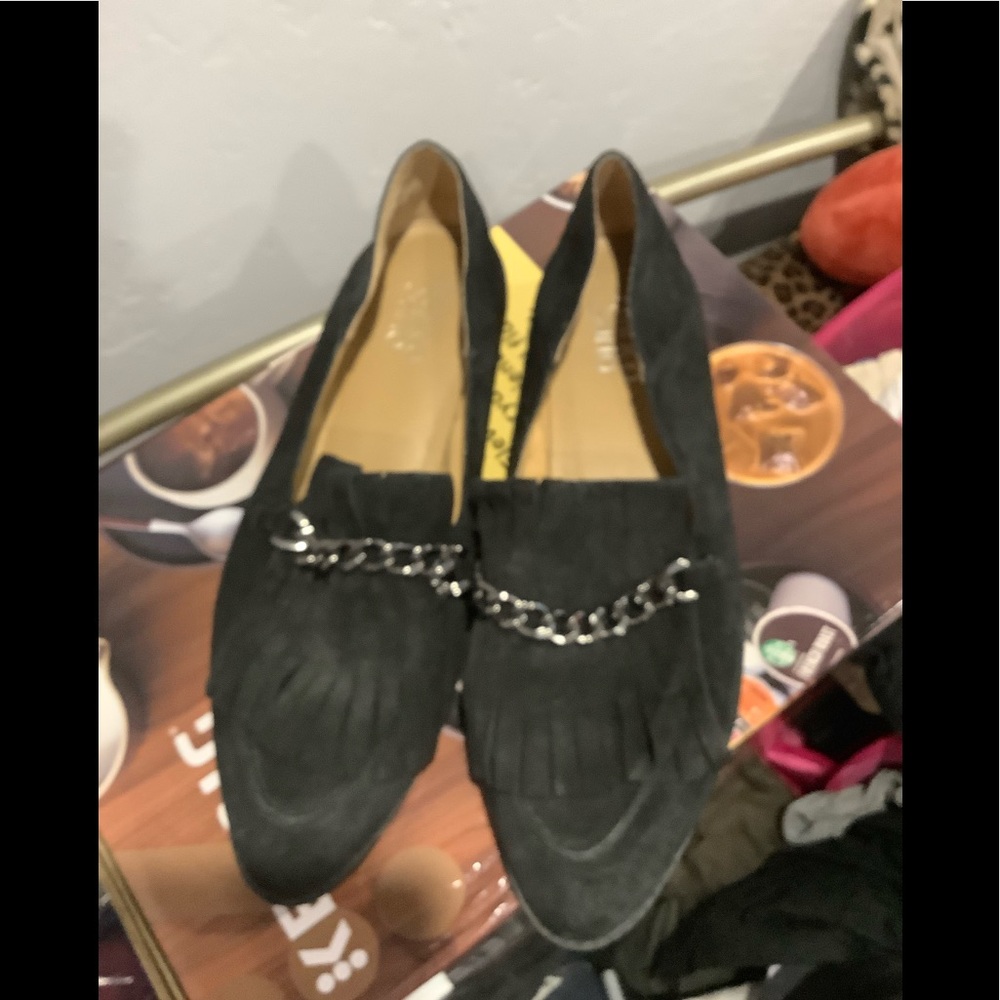Black Loafers with fringe